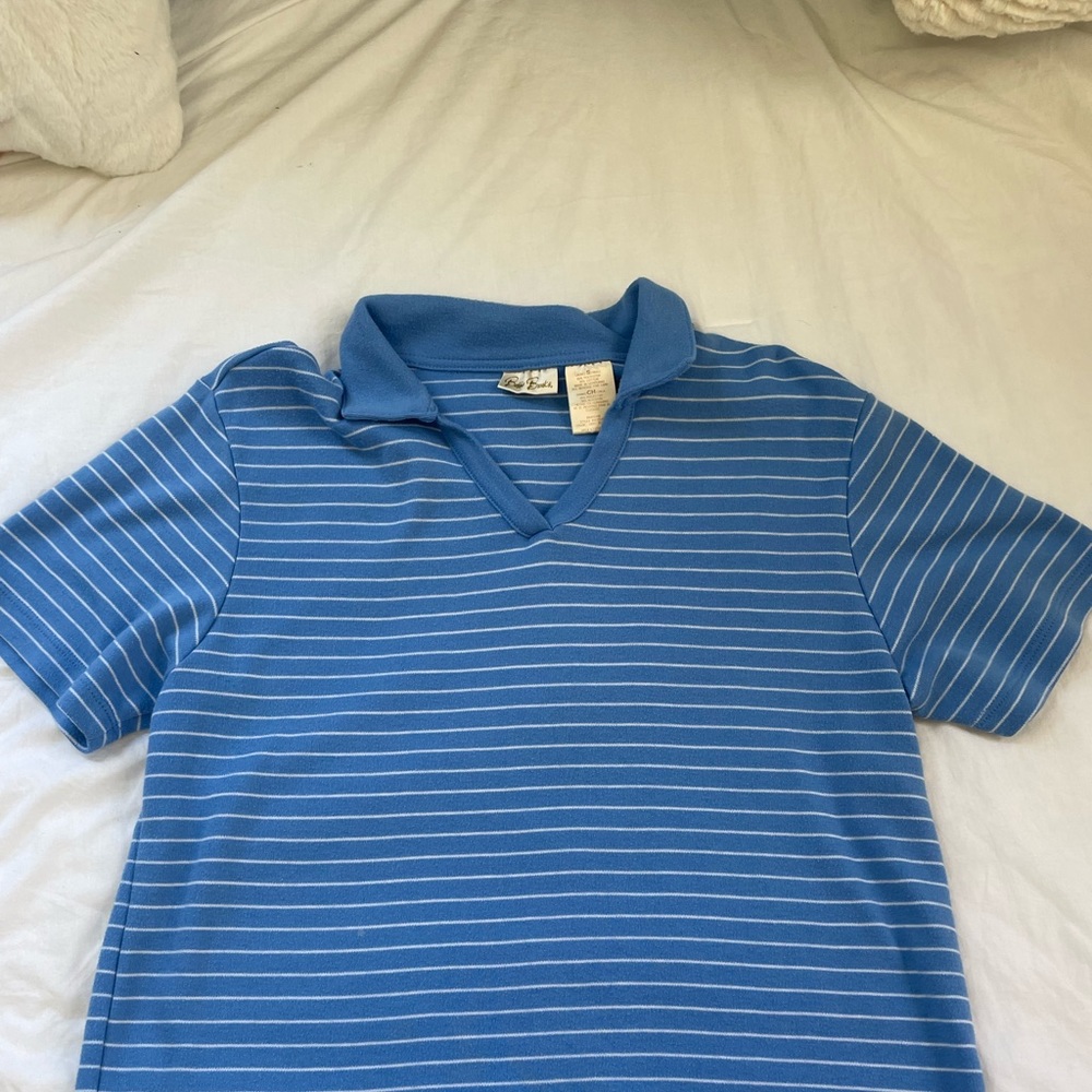 Blue and white striped shirt